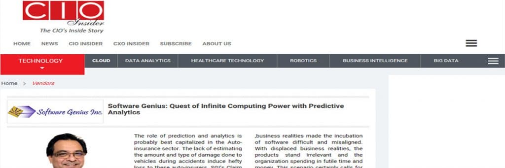 CIOInsider - Infinite Computing Power with Predictive Analytics - SGI